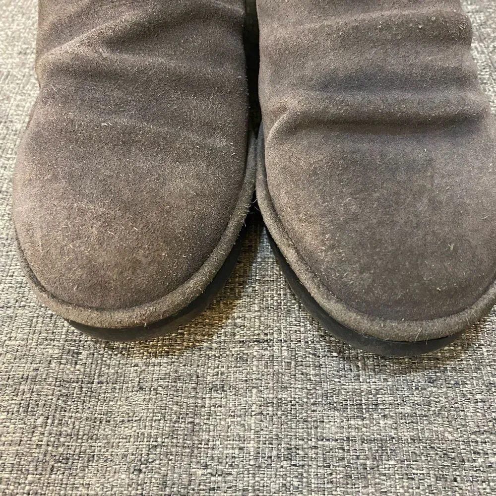 Fly London Wezo Ankle Heels Gray Leather Boots Women’s Size 39